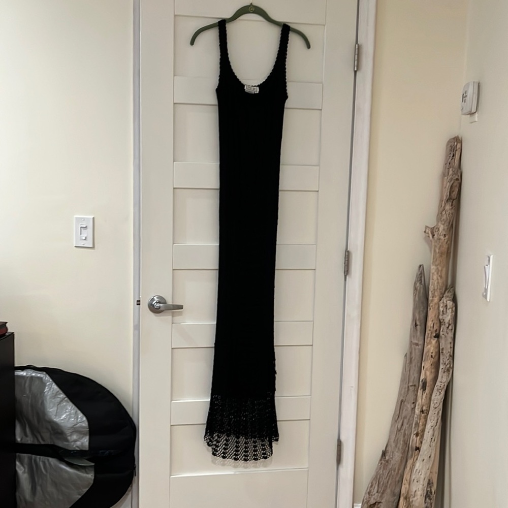 Black netted long dress size S